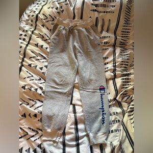 Champion Women’s Light Gray Joggers with Blue Logo